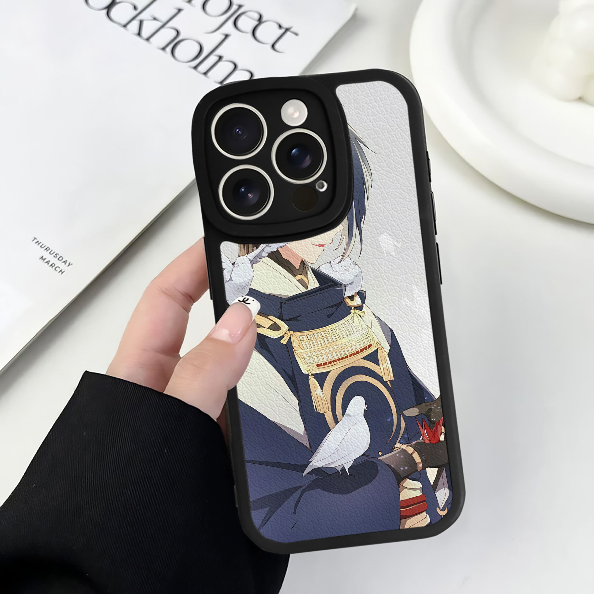（画像用） 刀剣乱舞 Touken Ranbu 【iPhone 16シリーズ対応】シリコンスマホケース（レザー調） 材質：シリコン